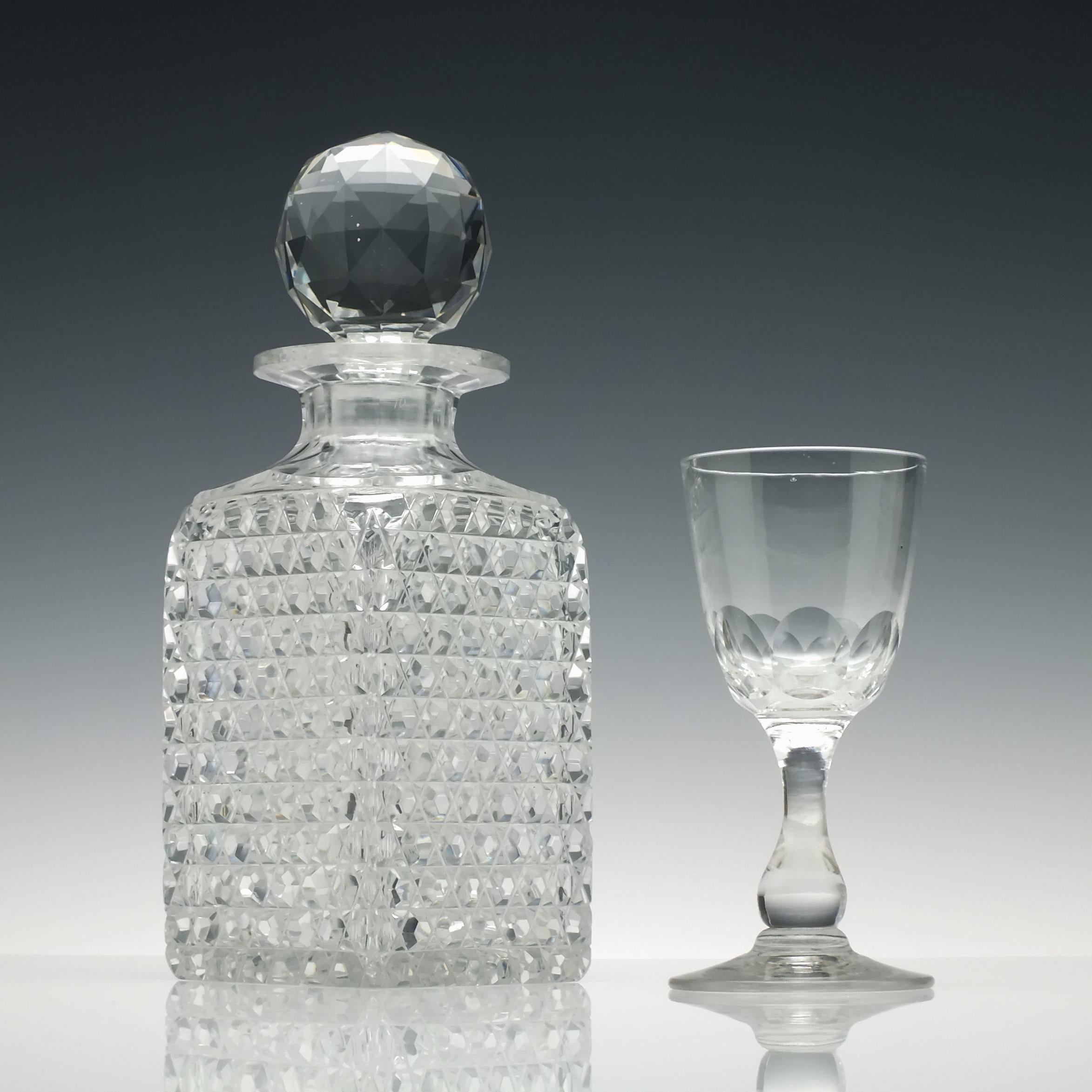European 19th Century Personal Glass Spirit Decanter, circa 1890 For Sale