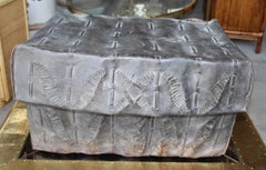 19th Century Peruvian Stitched Leather Suitcase