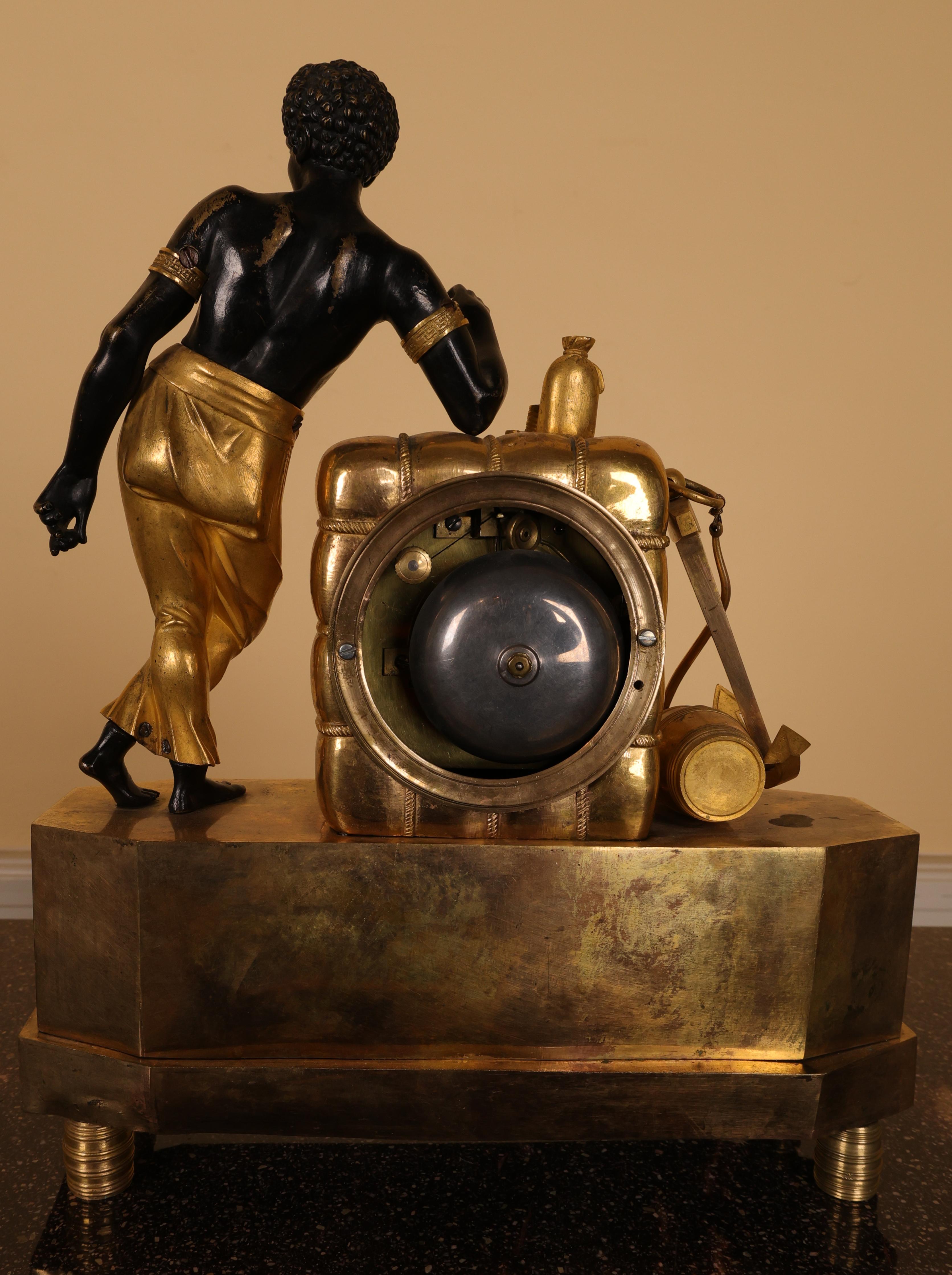 Bronze 19th Century Peter Strengberg Mantel Clock For Sale