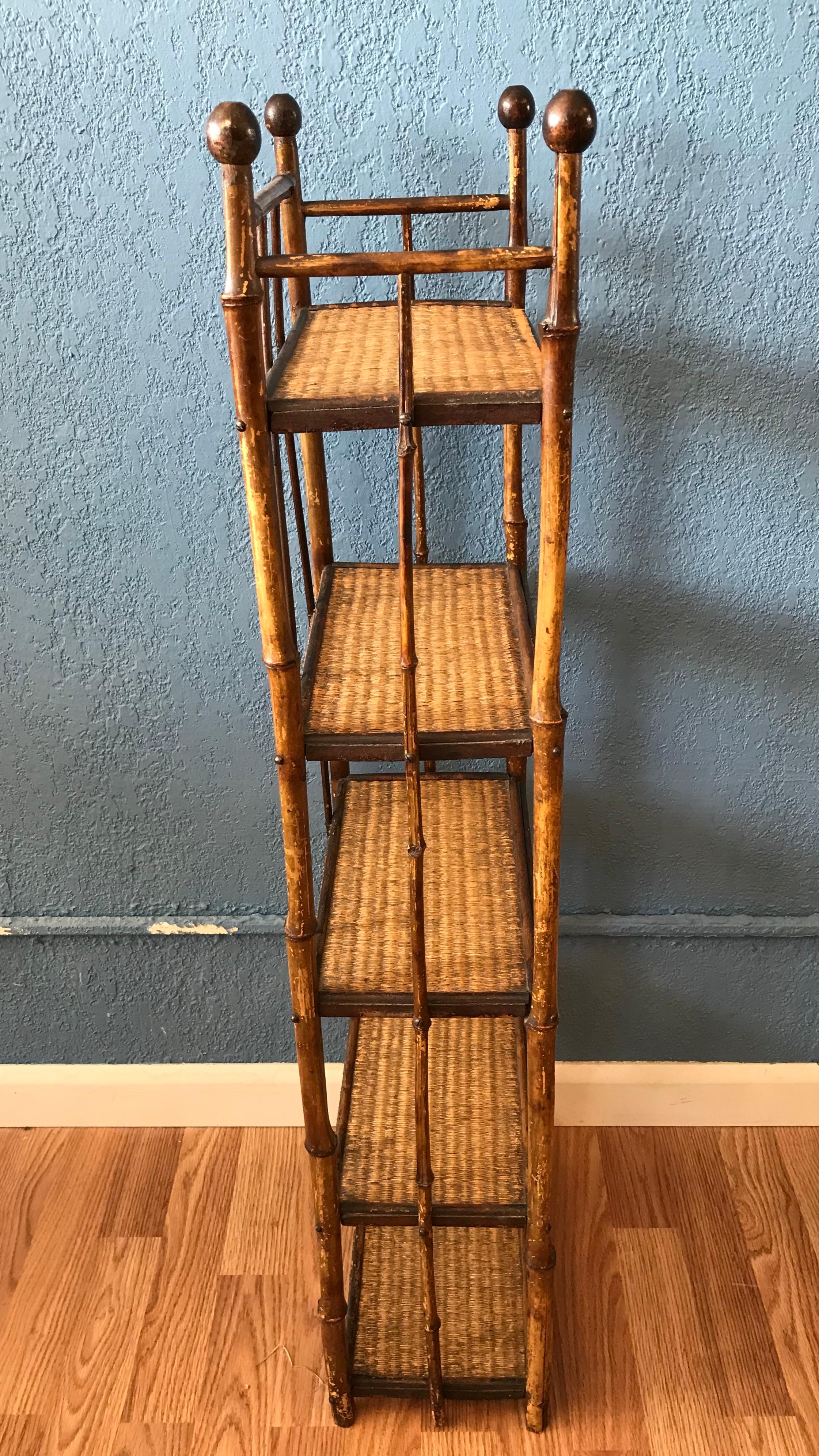 19TH Century Petite Bamboo Etagere / Bookstand 1