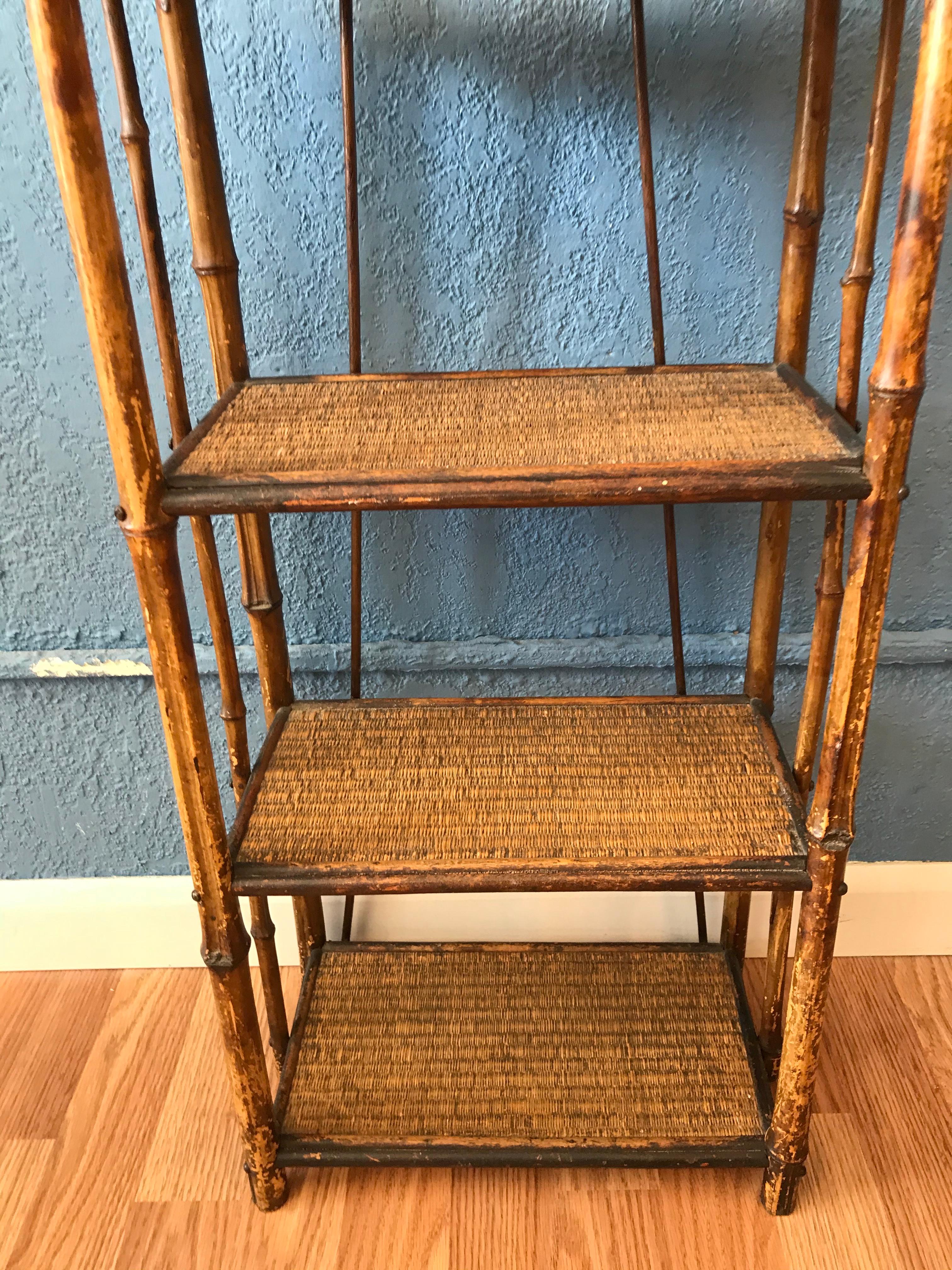 19TH Century Petite Bamboo Etagere / Bookstand 3