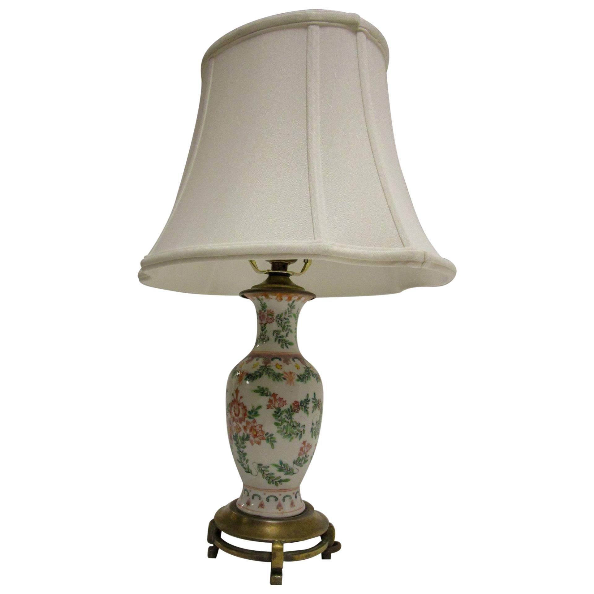 19th Century Petite Chinese Export Table Lamp