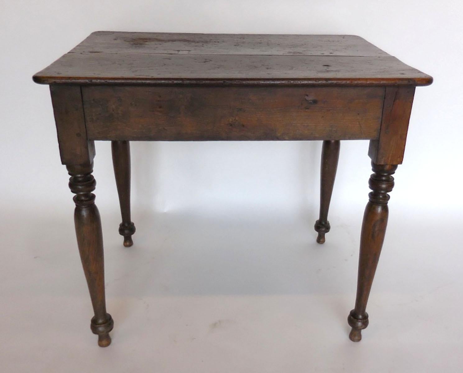 Guatemalan 19th Century Petite Desk or Side Table with Dovetailed Drawer