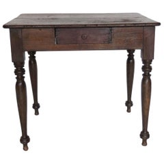 19th Century Petite Desk or Side Table with Dovetailed Drawer