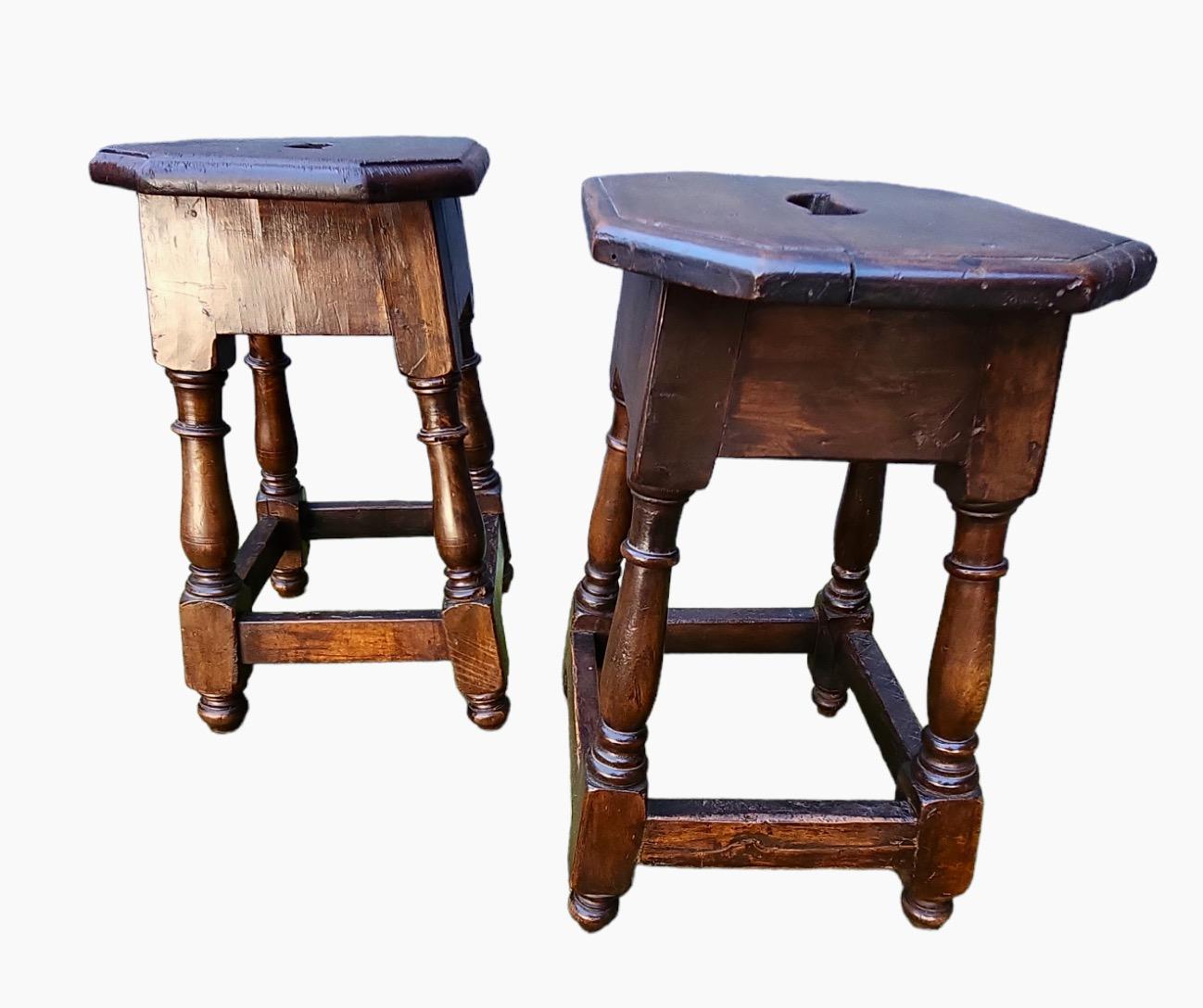 Rustic 19th Century Petite English Side Tables For Sale