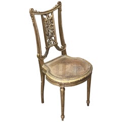 19th Century Petite French Ballroom Side Chair, in Louis XVI Style
