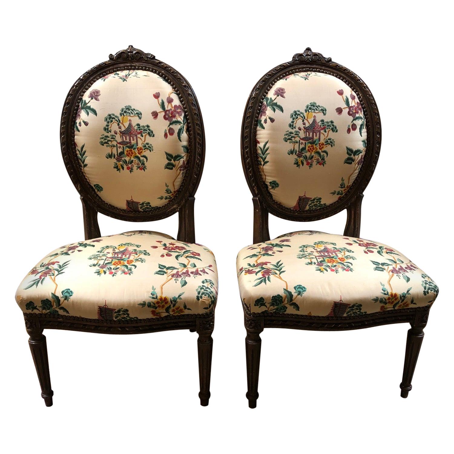 19th Century Petite French Fireside Chairs