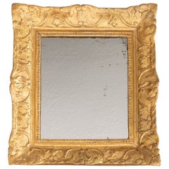 19th Century Petite French Louis XV Style Giltwood Mirror