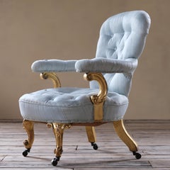 19th Century Petite Giltwood Open Armchair