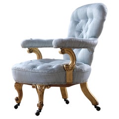 19th Century Petite Giltwood Open Armchair