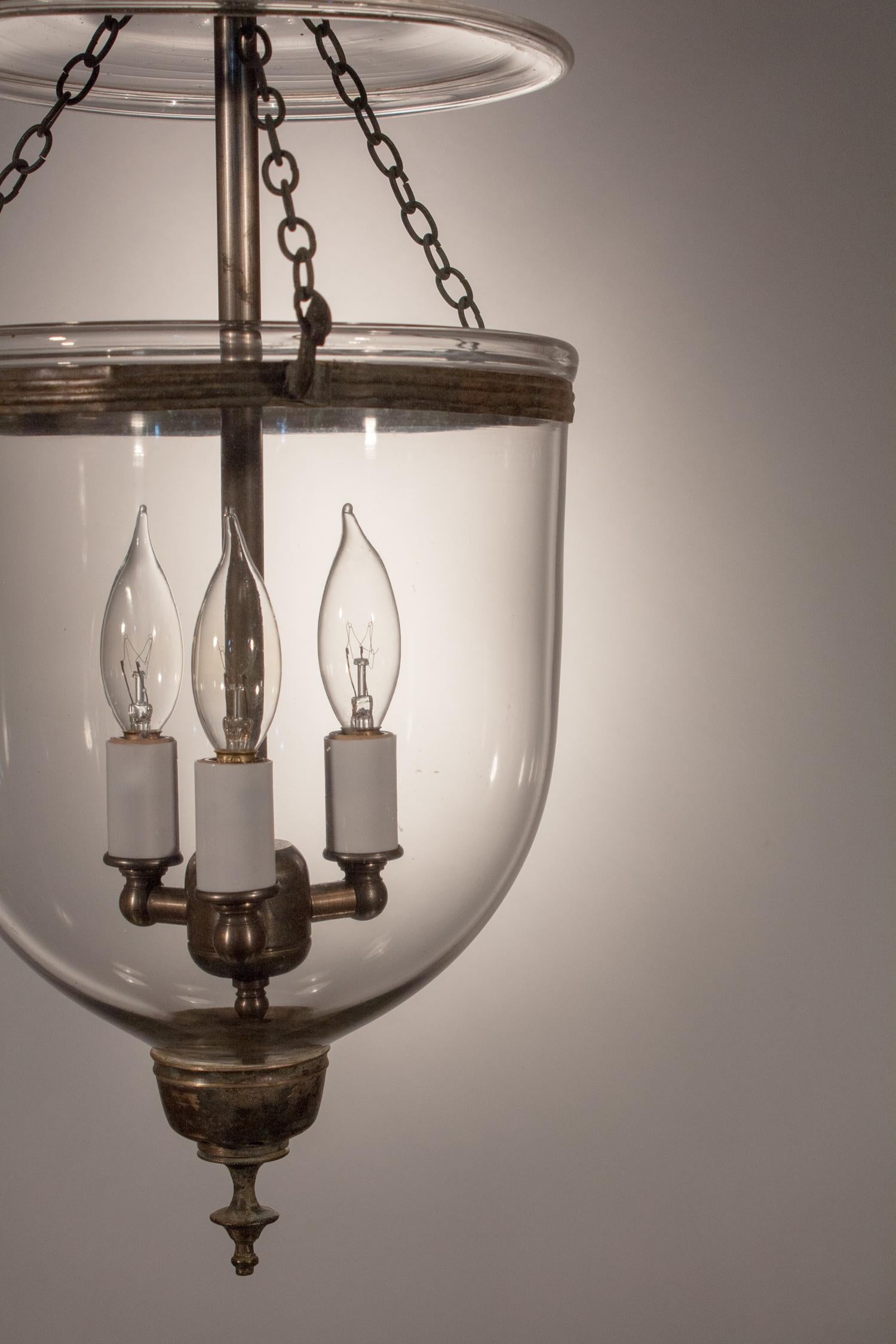 Victorian  Petite Handblown Glass Bell Jar Lantern