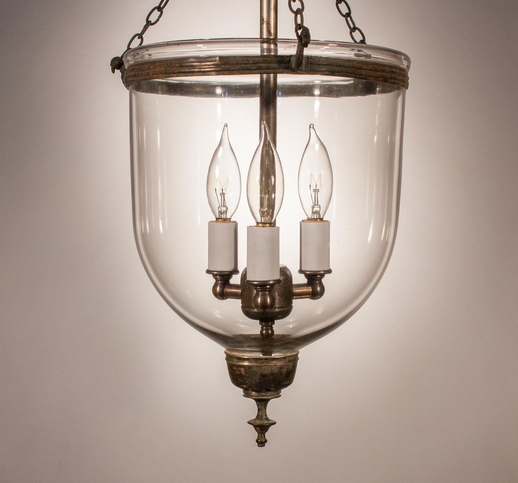  Petite Handblown Glass Bell Jar Lantern In Good Condition In Heath, MA