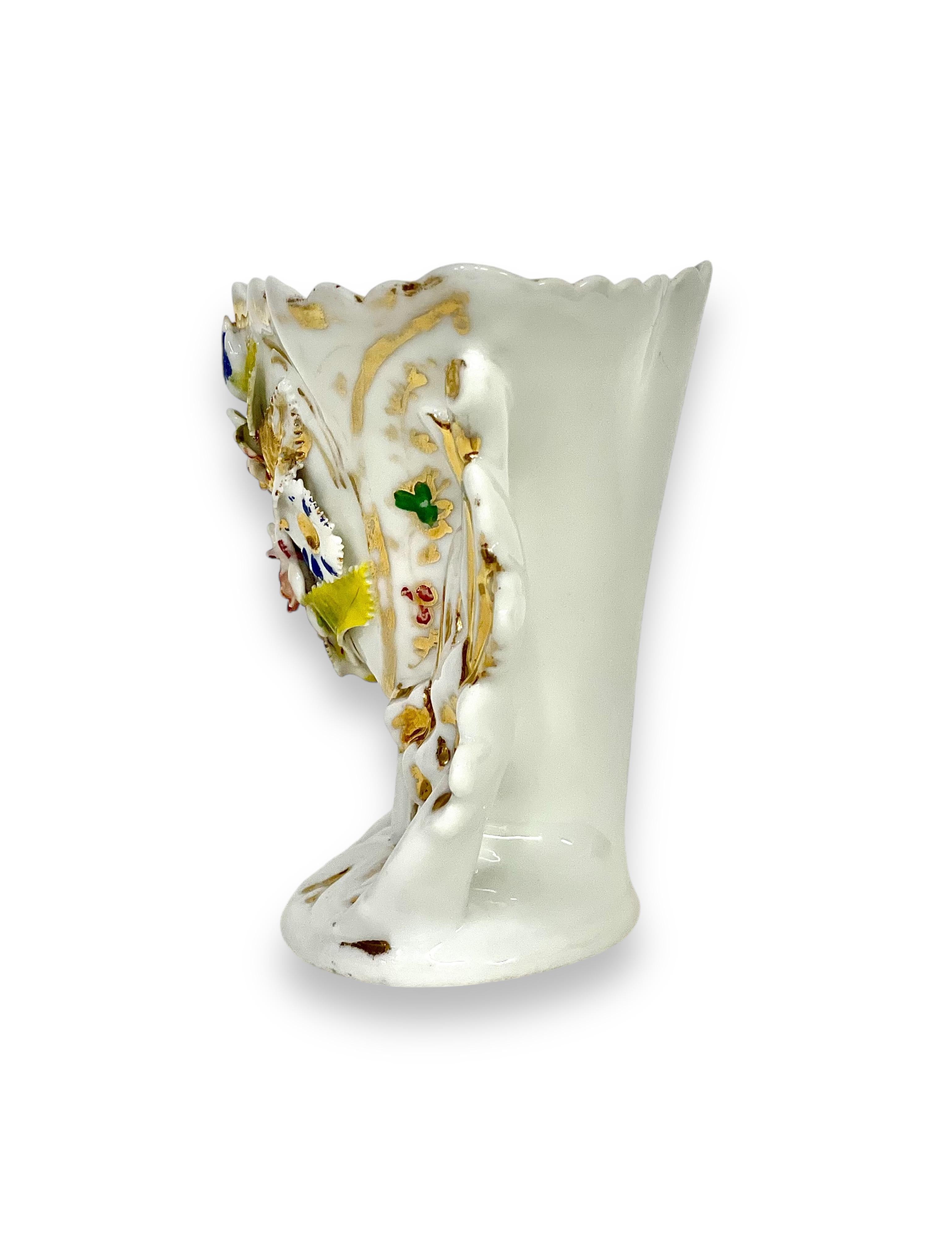 Policromo Vaso in porcellana Petite del XIX secolo in vendita
