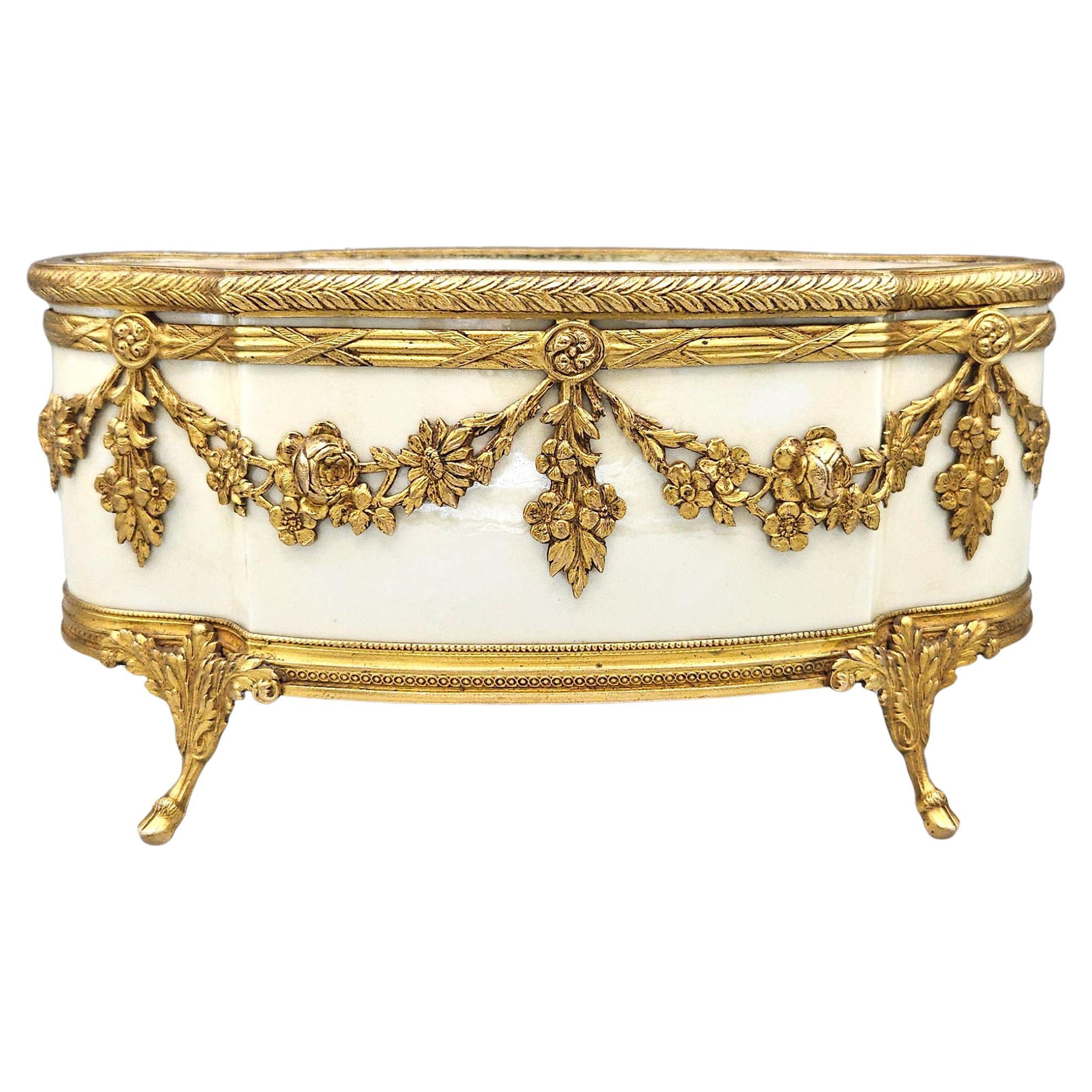 19th century Petite ‘Sèvres’ Jardinière with Gilt Bronze Mount, France, c. 1870