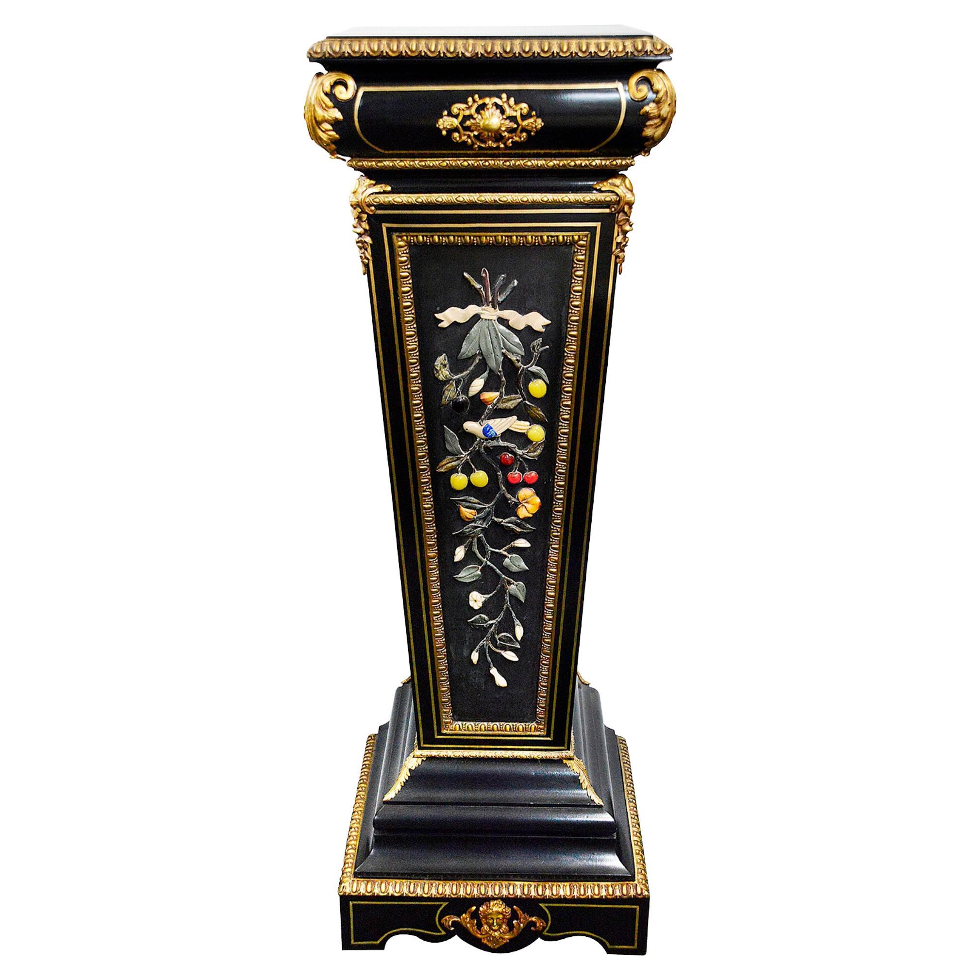 19th Century Pietra Dura Pedestal