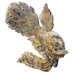 19th Century Petrified Wood Italian Wood Sculpture of a Tropical Fish