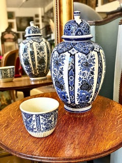 19th Century Petrus Regout Maastricht “Delfts” Blue & White Cachepot