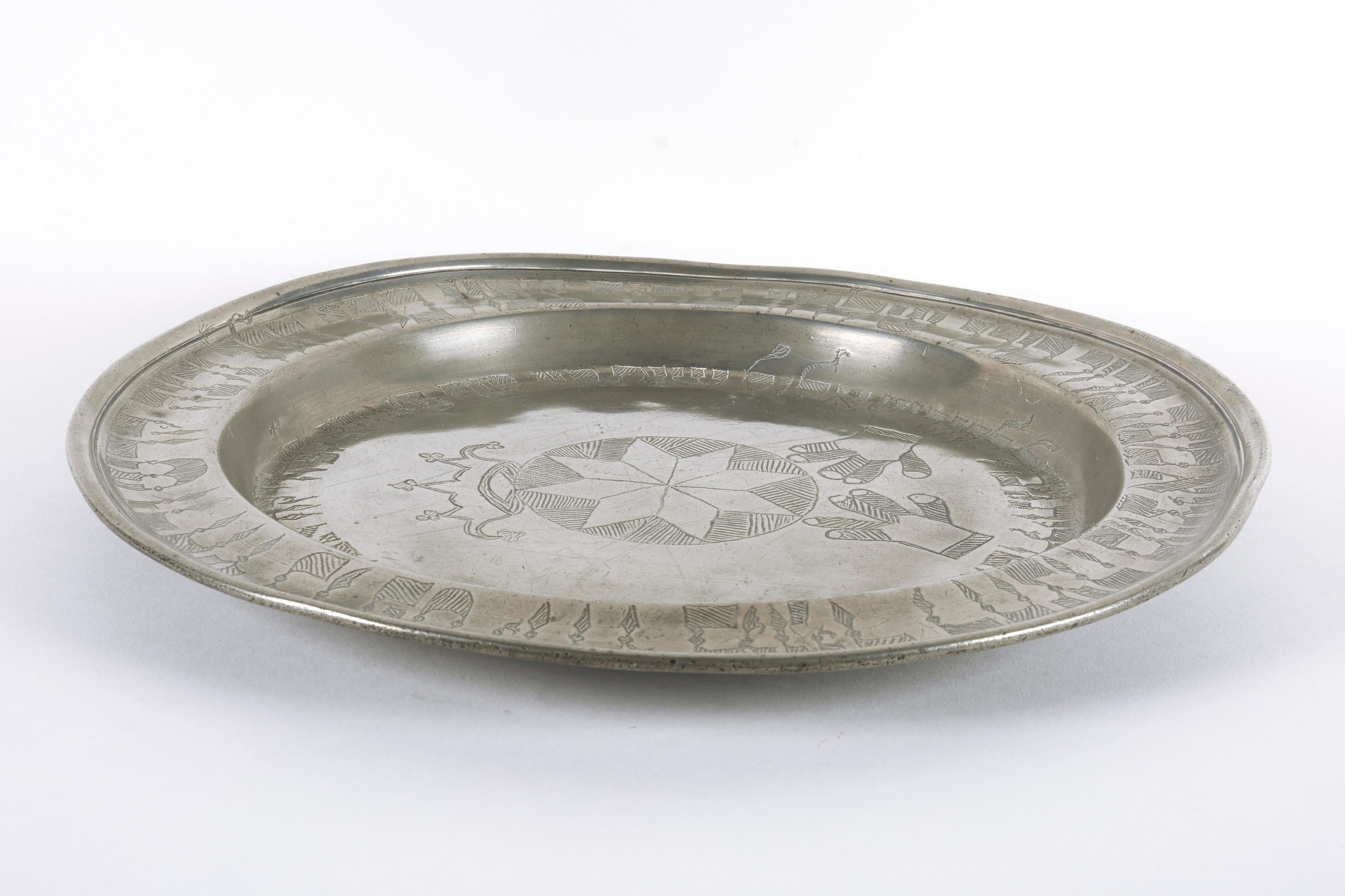 19th Century German Pewter Passover Plate For Sale 2