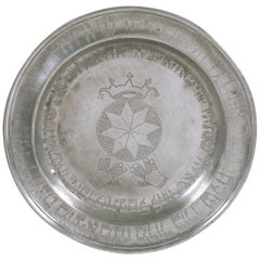 19th Century German Pewter Passover Plate