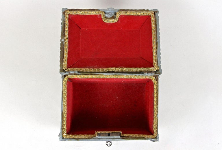 19th Century, Pewter Jewelry Box with Lockable Lid, Austria, circa 1880 ...