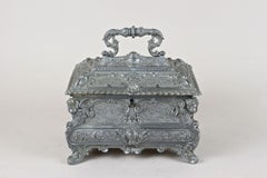 19th Century, Pewter Jewelry Box with Lockable Lid, Austria, circa 1880
