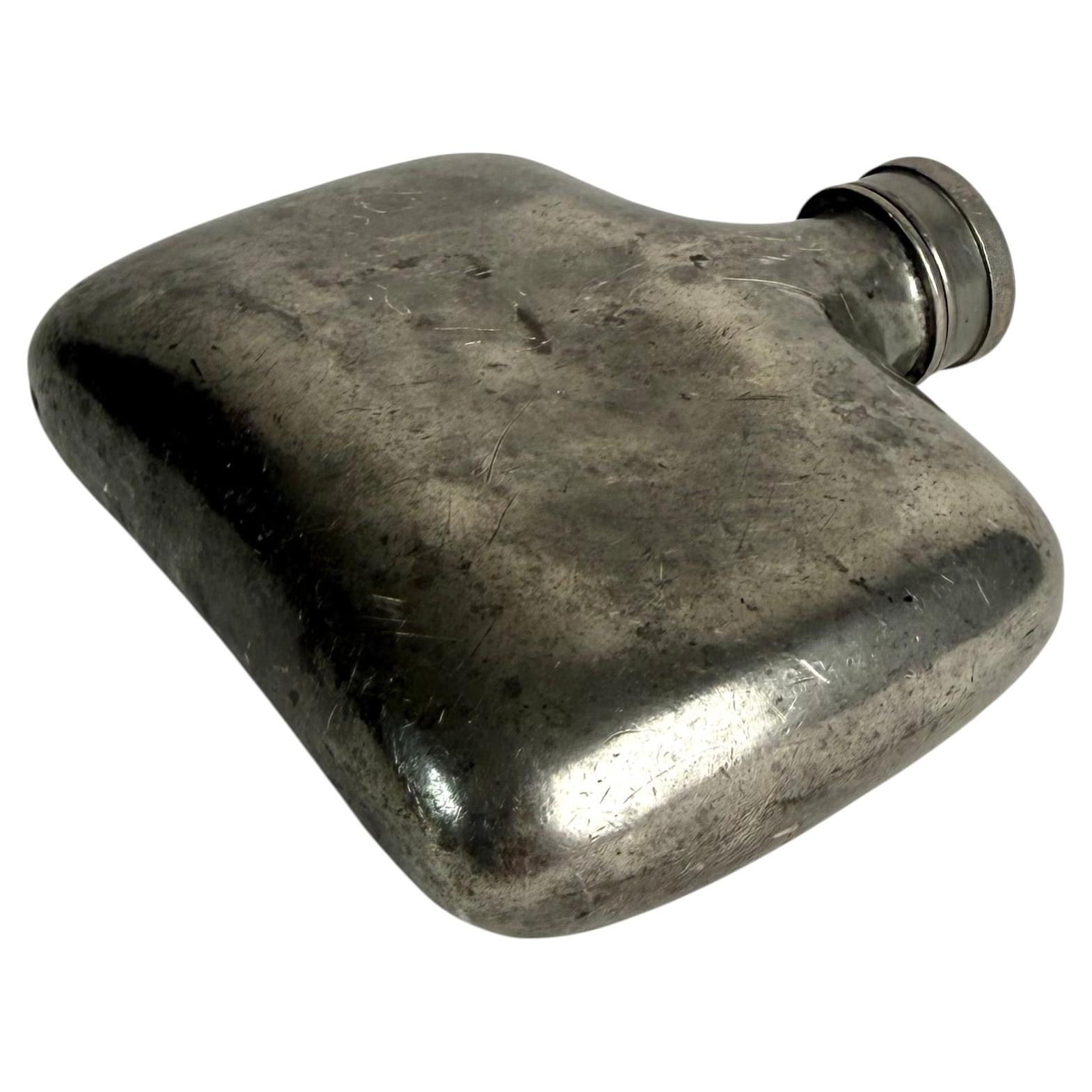 19th Century Pewter Pocket Flask