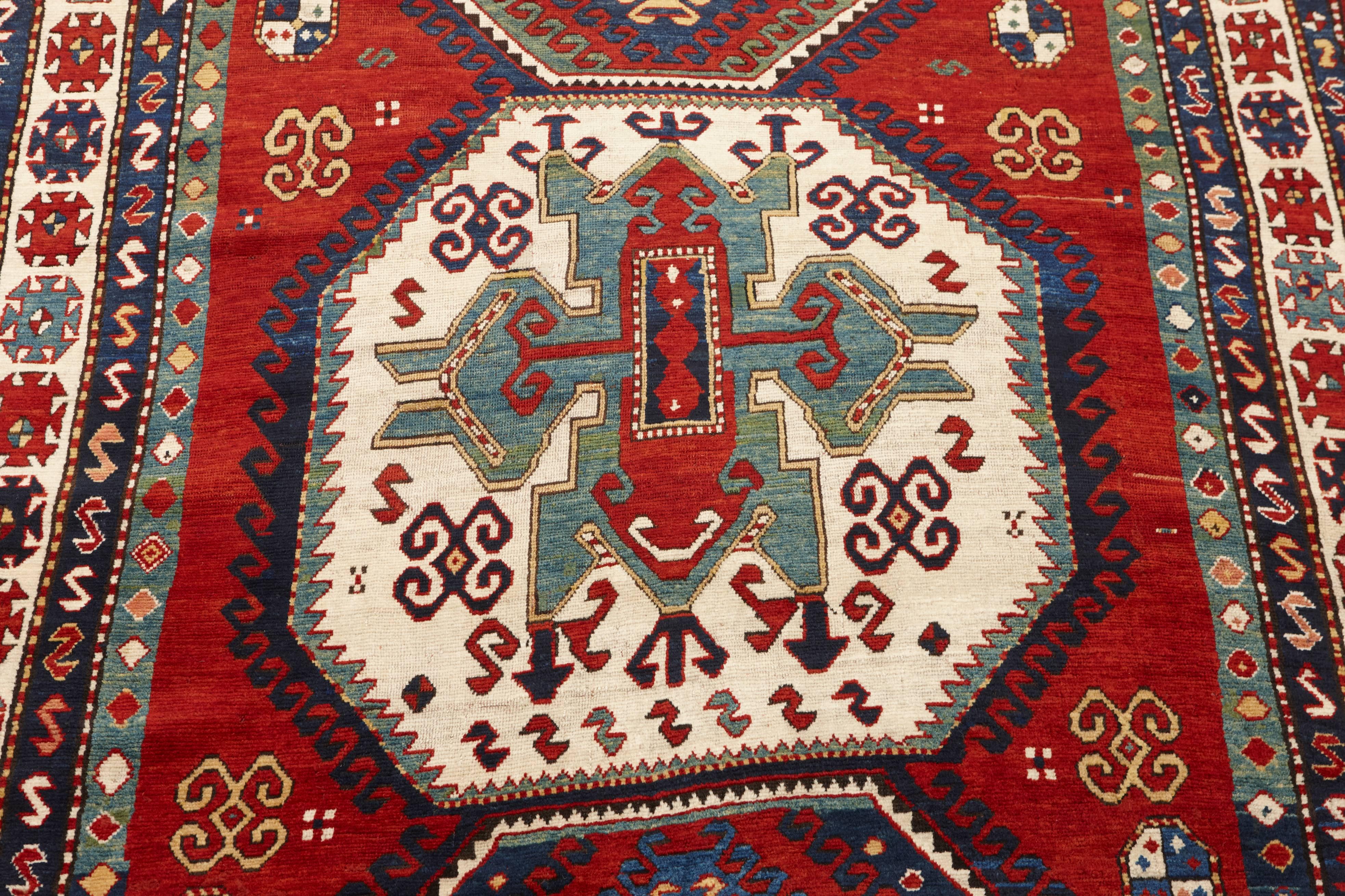 Lori Pambak rugs are some of the most sought-after Caucasian rugs. Woven in the mountainous Lori region of Armenia, rugs from this region are most renowned for their cruciform octagonal shield designs. The most notable of these rugs have rich