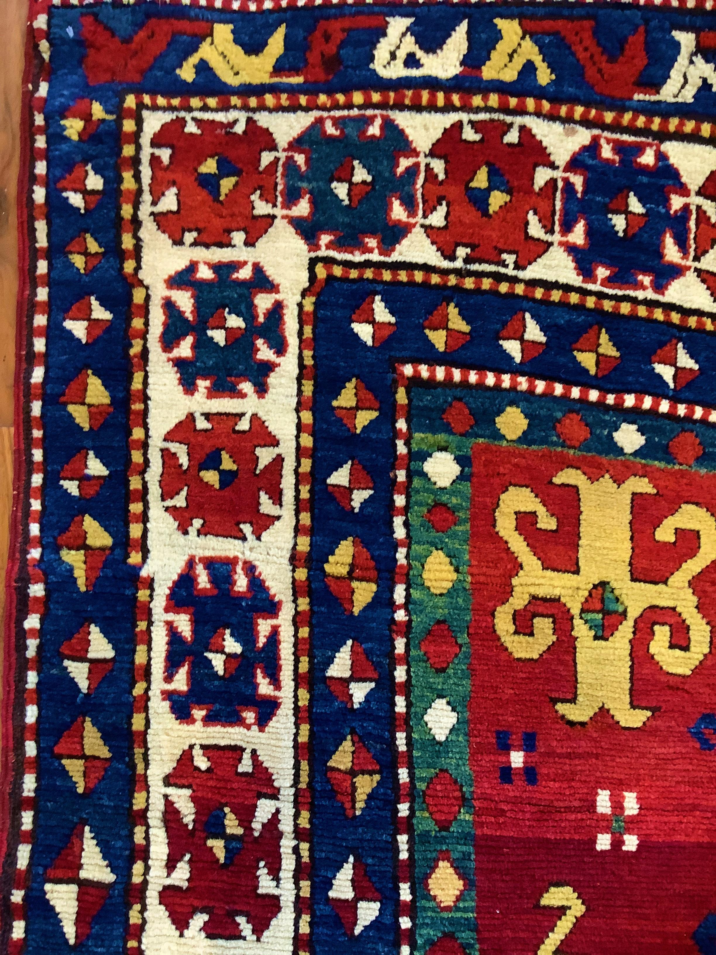 Armenian 19th Century Phenomenal Lori Pambak Kazak Rug For Sale