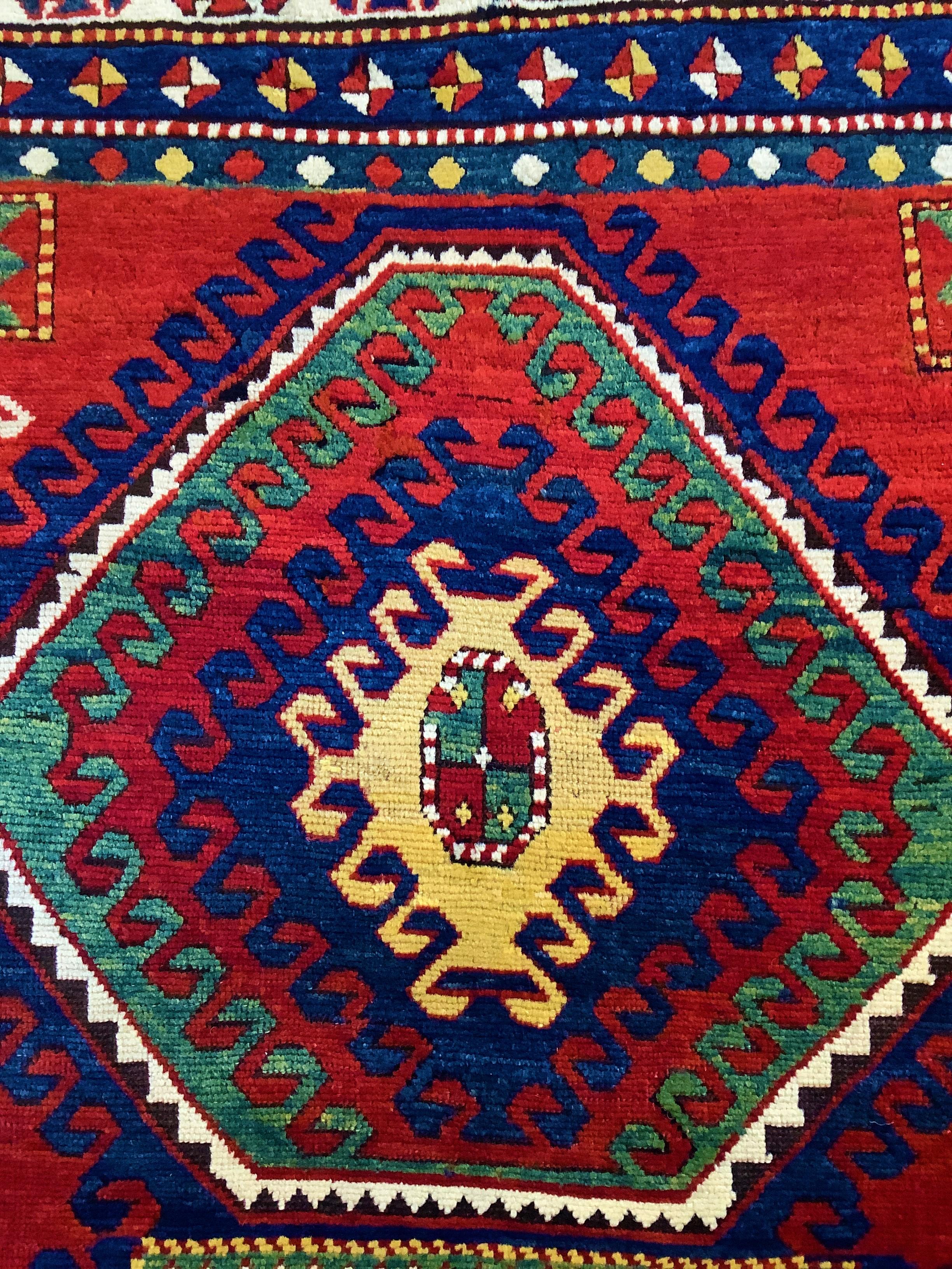 19th Century Phenomenal Lori Pambak Kazak Rug In Excellent Condition For Sale In Beirut, LB