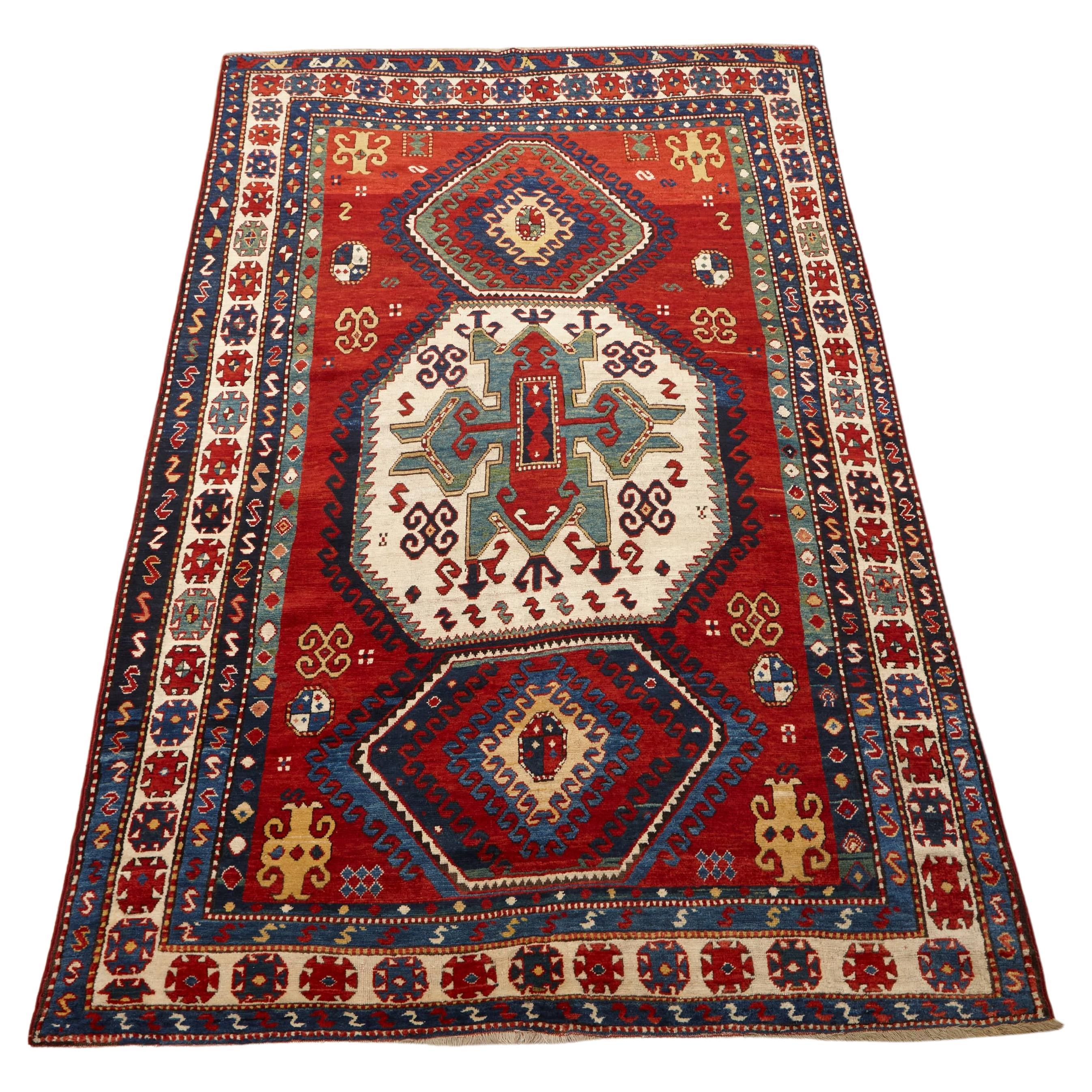 19th Century Phenomenal Lori Pambak Kazak Rug For Sale