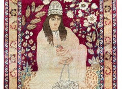 19th Century Pictorial Lavar Kirman Rug