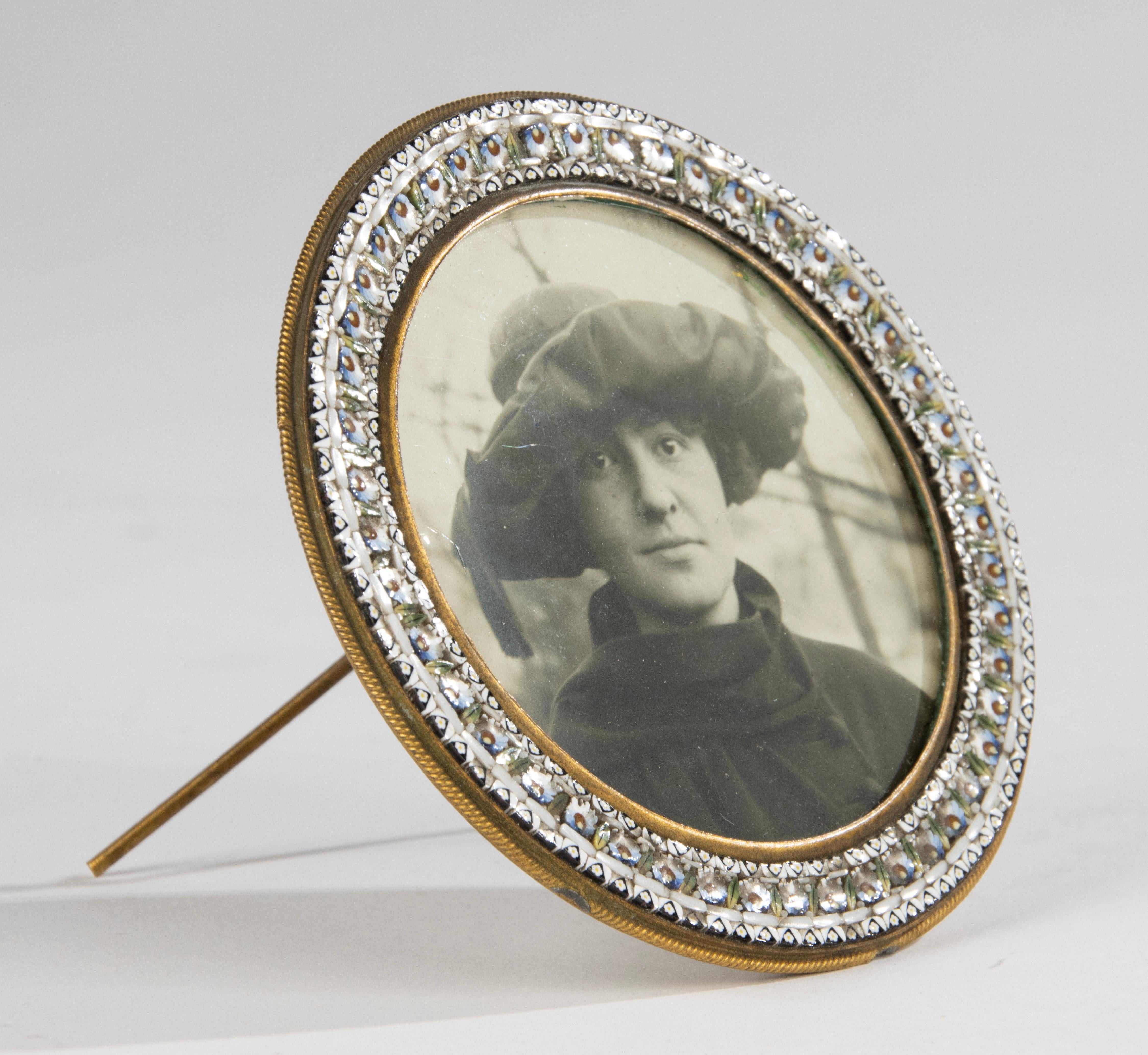 Belle Époque 19th Century Picture Frame - Micro Mosaic Venetian Glass For Sale