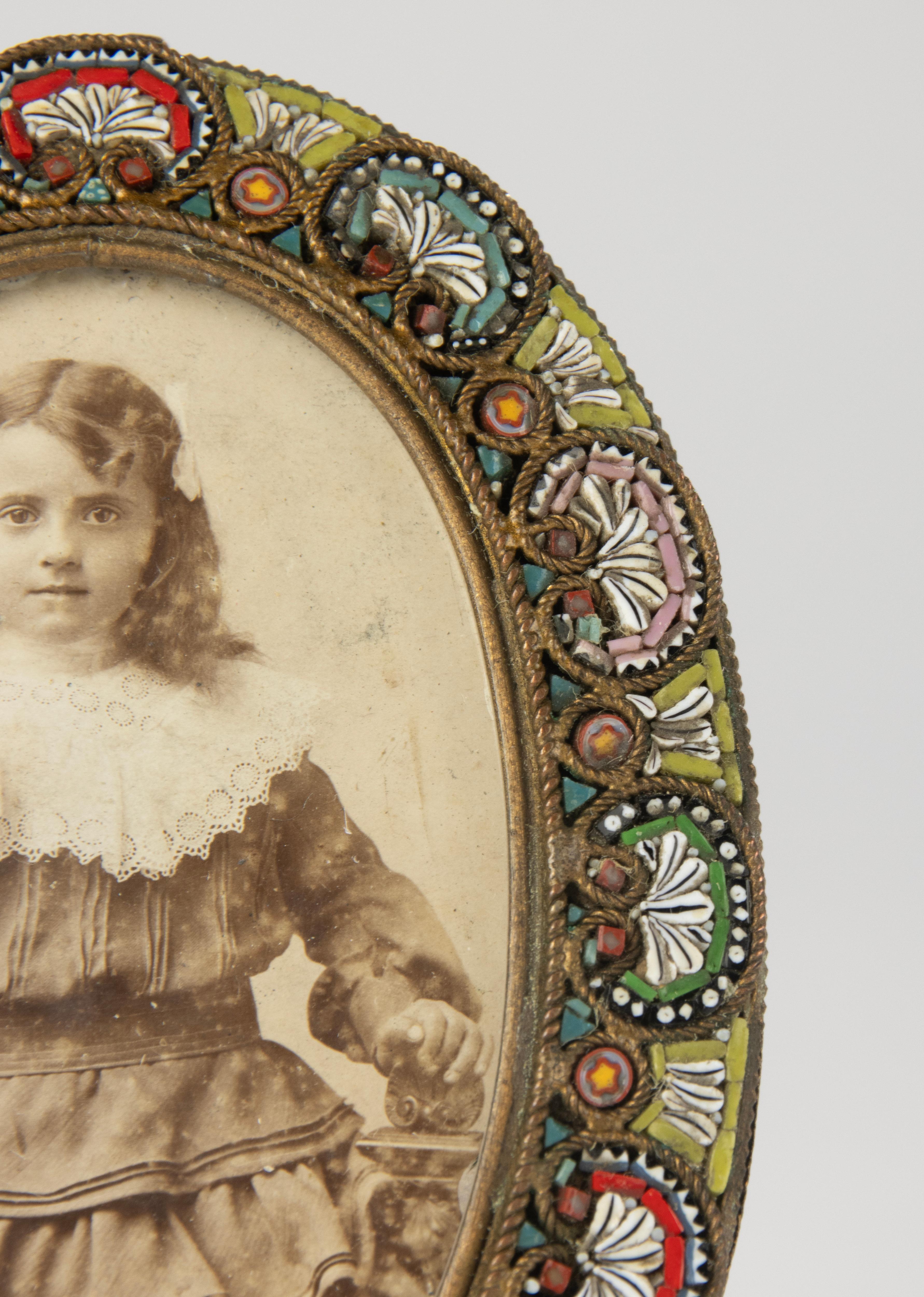 Hand-Crafted 19th Century Picture Frame - Micro Mosaic Venetian Glass For Sale