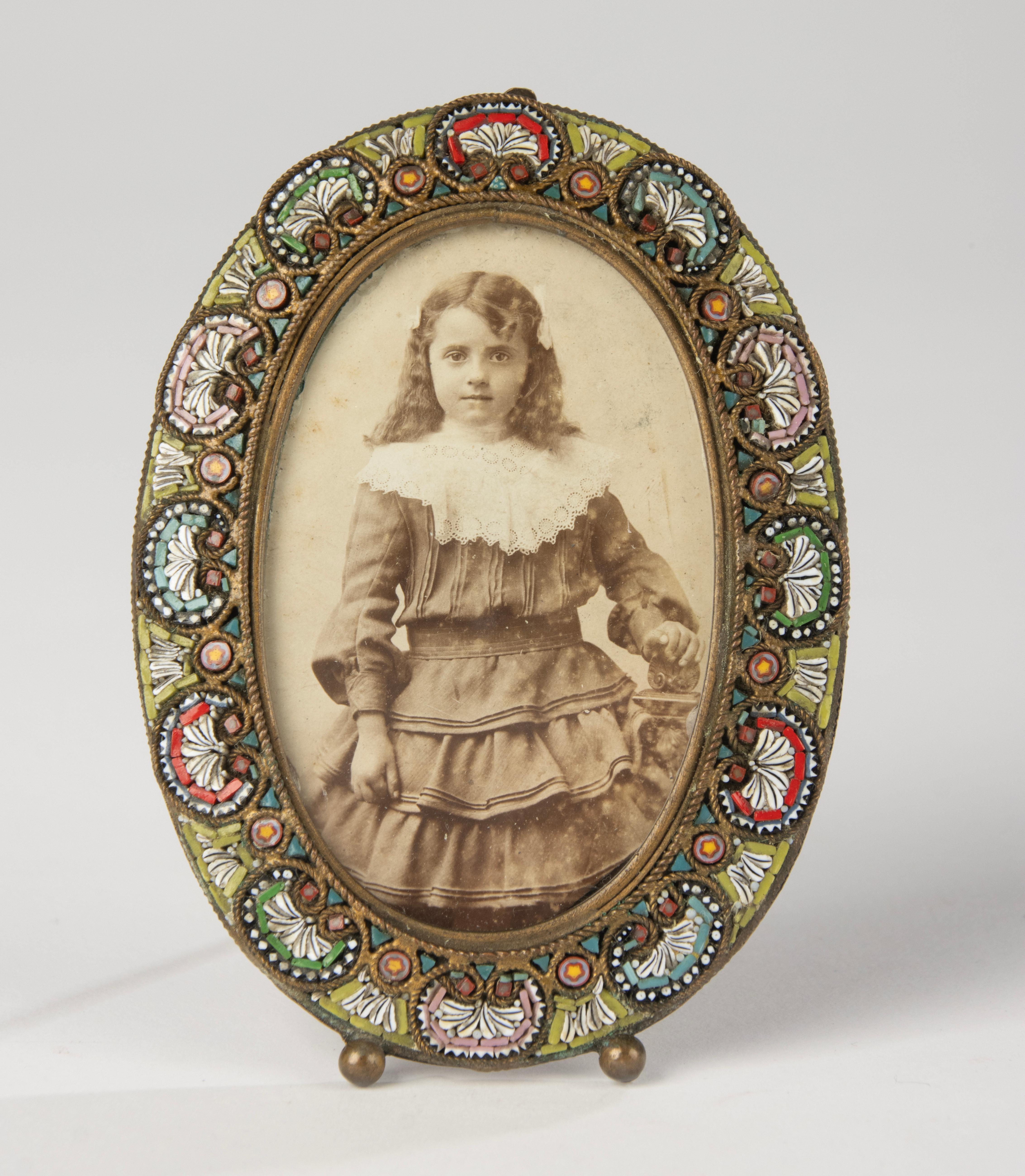 19th Century Picture Frame - Micro Mosaic Venetian Glass In Good Condition For Sale In Casteren, Noord-Brabant