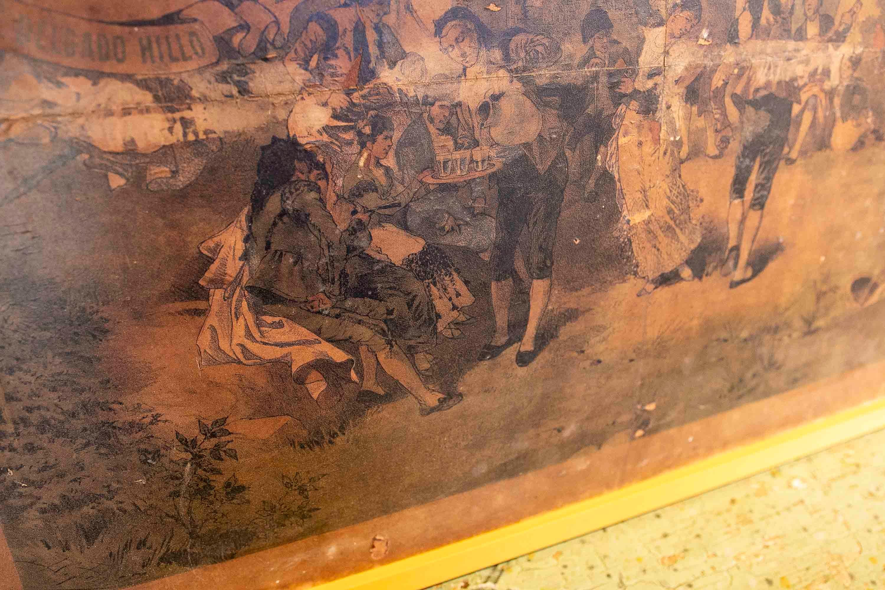 Photo imprimée sur papier du 19ème siècle représentant une scène espagnole avec cadre en vente 4