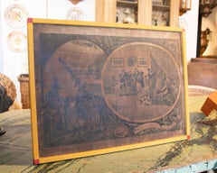 19th Century Picture Printed on Paper Spanish Scene with Framed