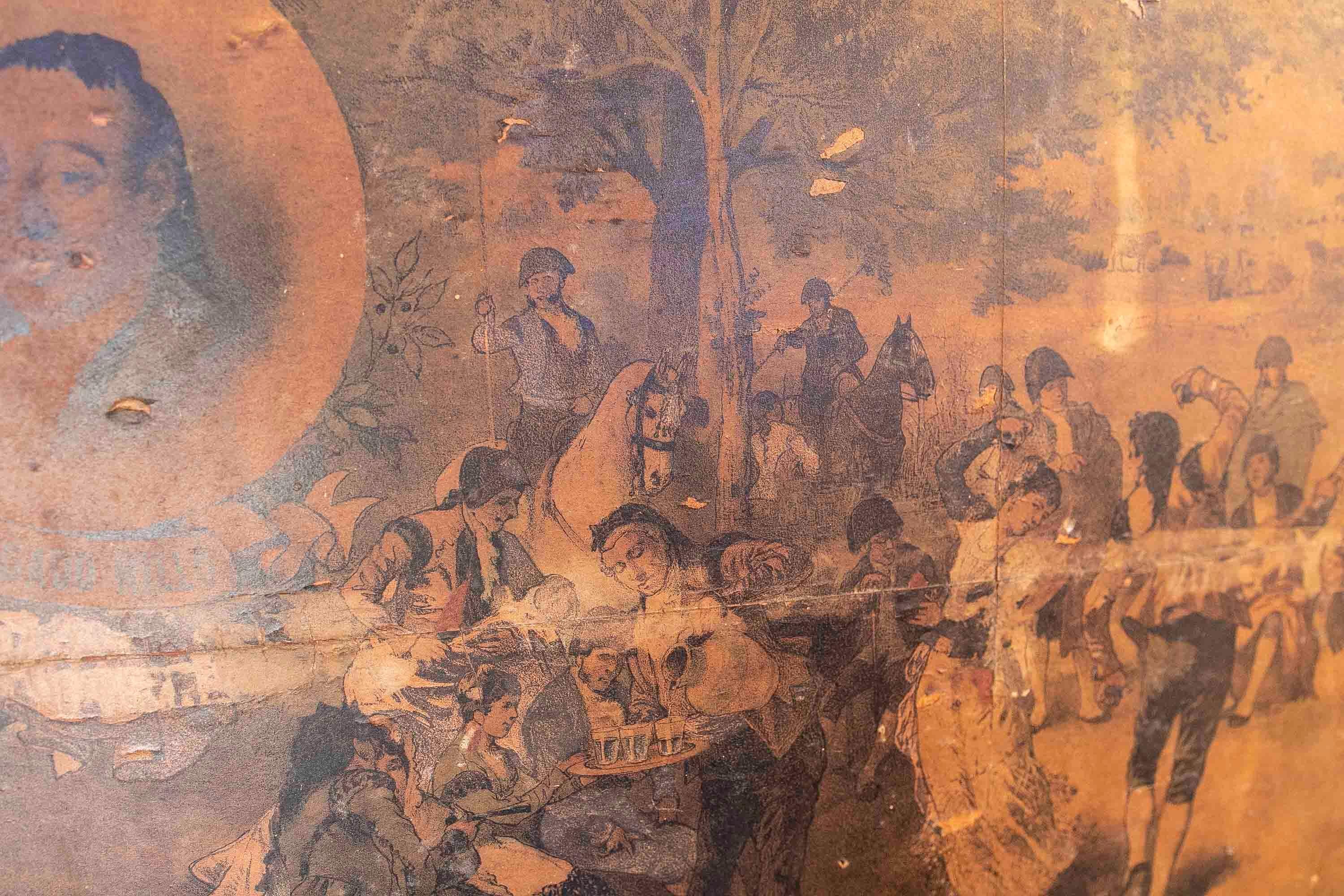 Photo imprimée sur papier du 19ème siècle représentant une scène espagnole avec cadre Bon état - En vente à Marbella, ES