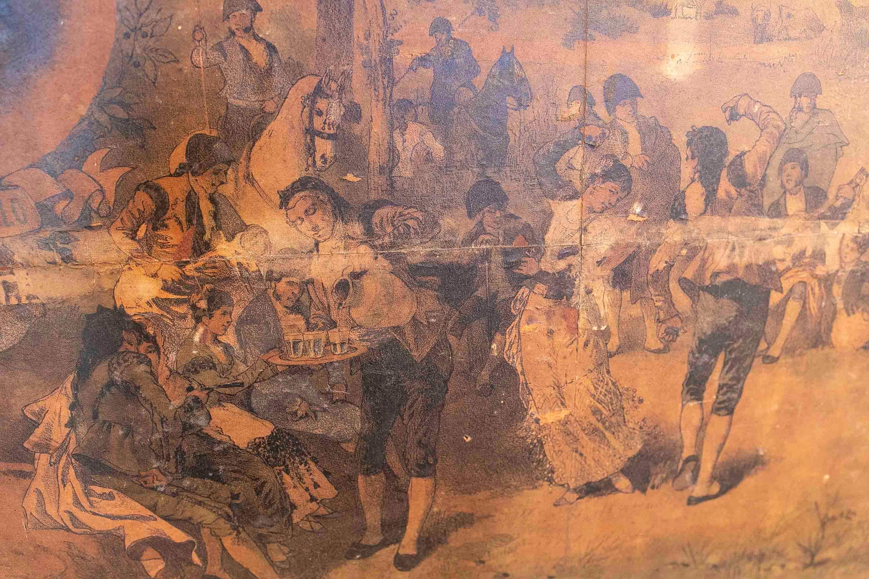 Photo imprimée sur papier du 19ème siècle représentant une scène espagnole avec cadre en vente 3