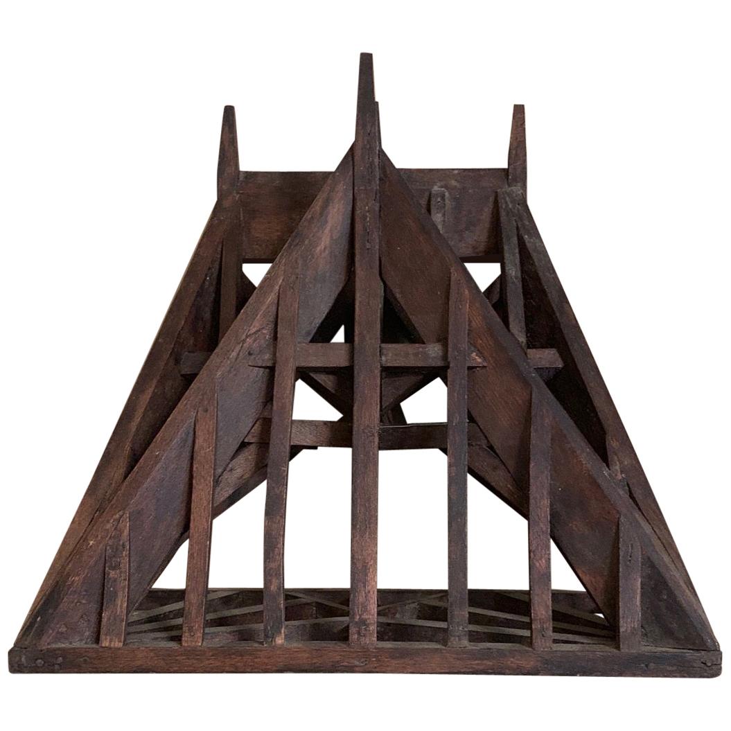 19th Century, Piece De Maitrise, Architectural Model Roof, Double Angled