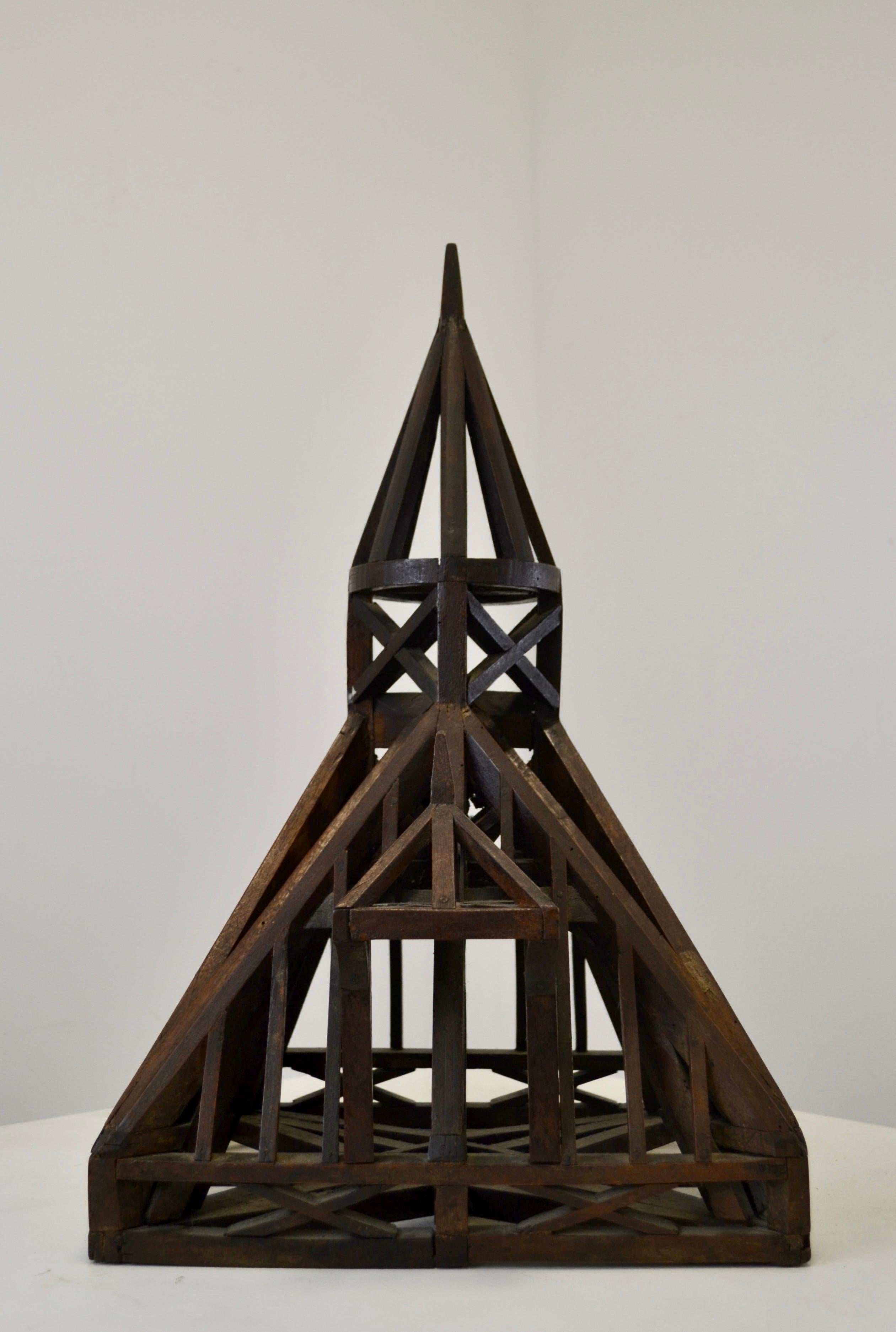 19th Century Piece De Maitrise, Architectural Model Roof For Sale 4