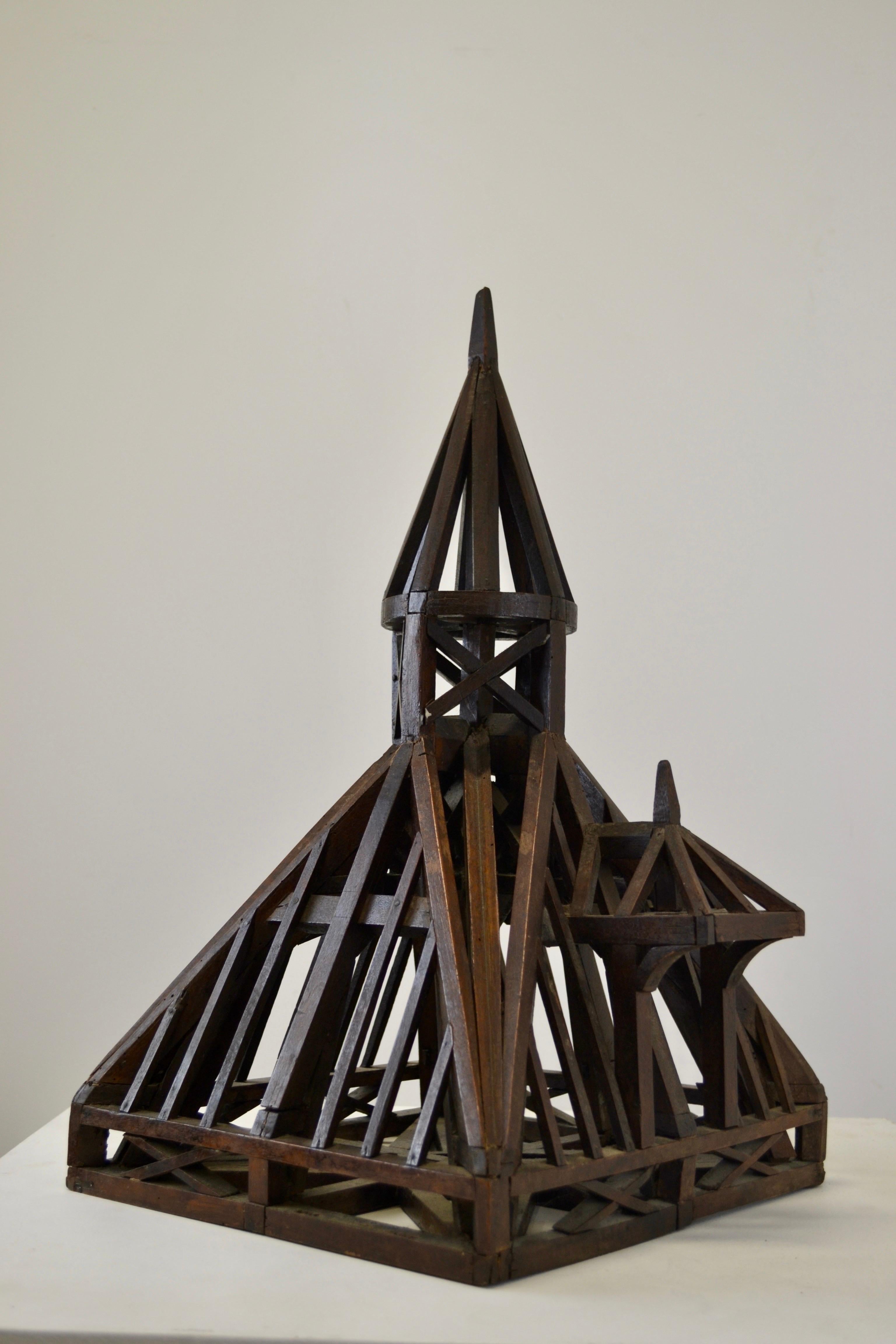 19th Century Piece De Maitrise, Architectural Model Roof For Sale 6