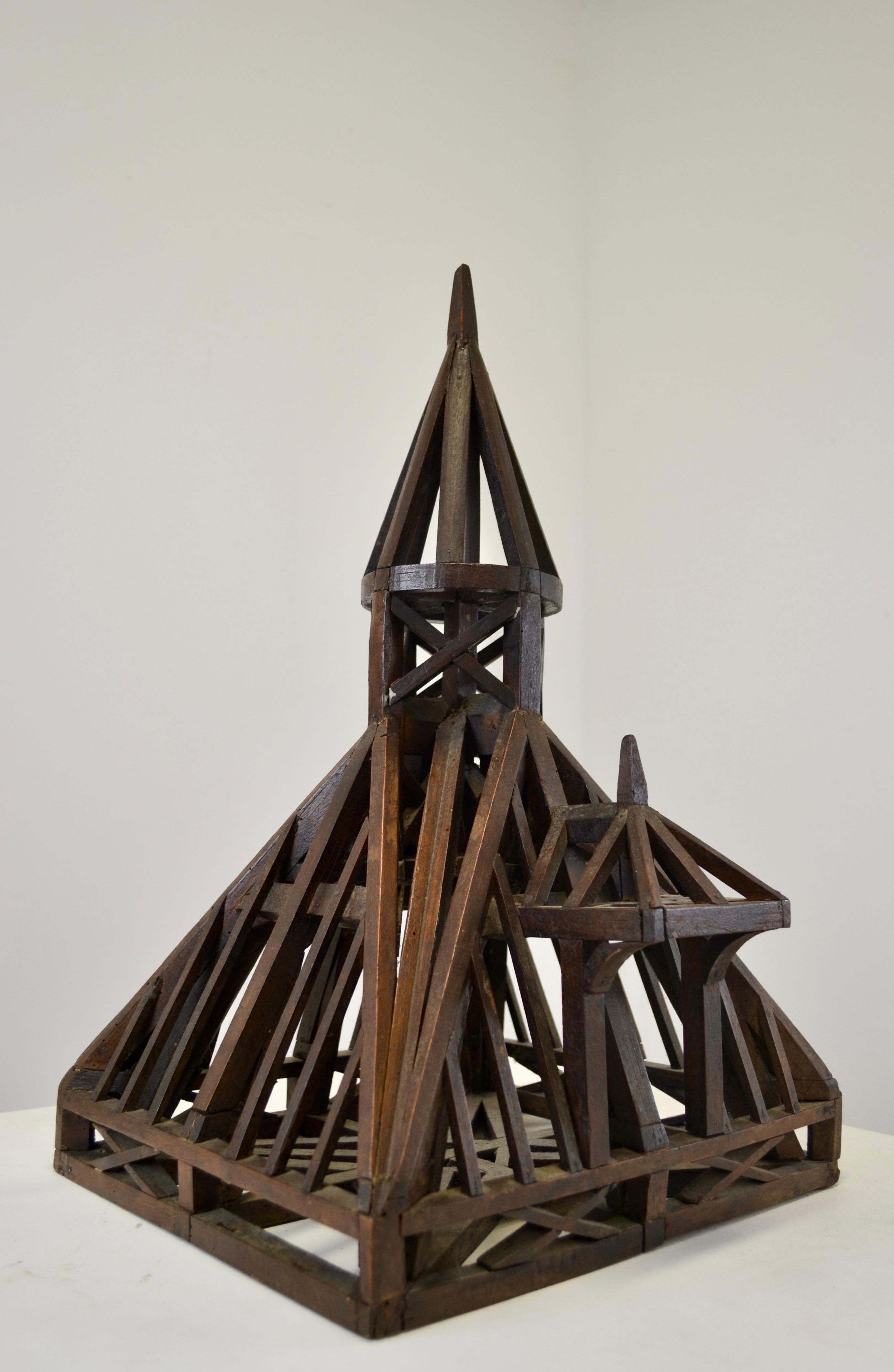 French Provincial 19th Century Piece De Maitrise, Architectural Model Roof For Sale