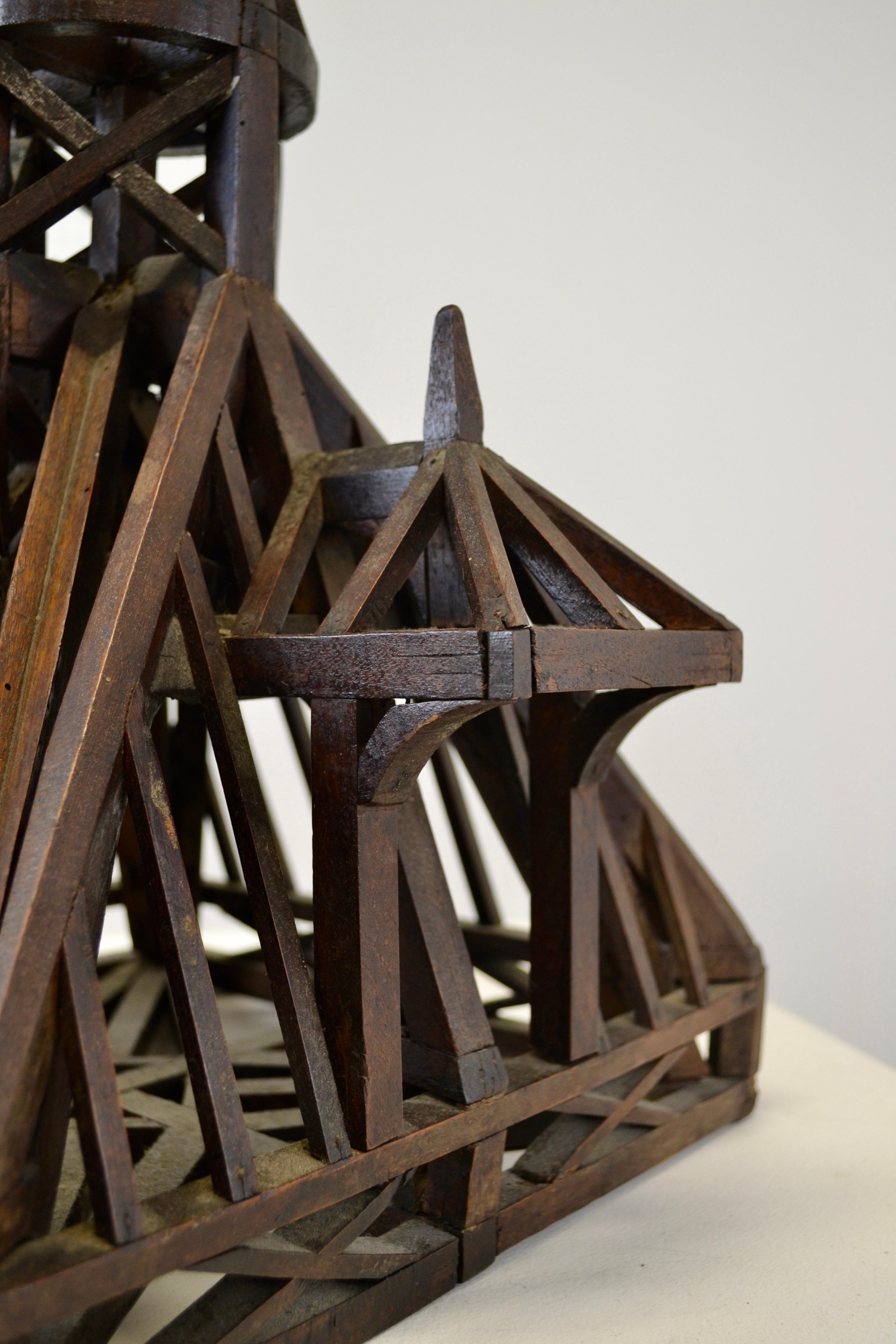 French 19th Century Piece De Maitrise, Architectural Model Roof For Sale