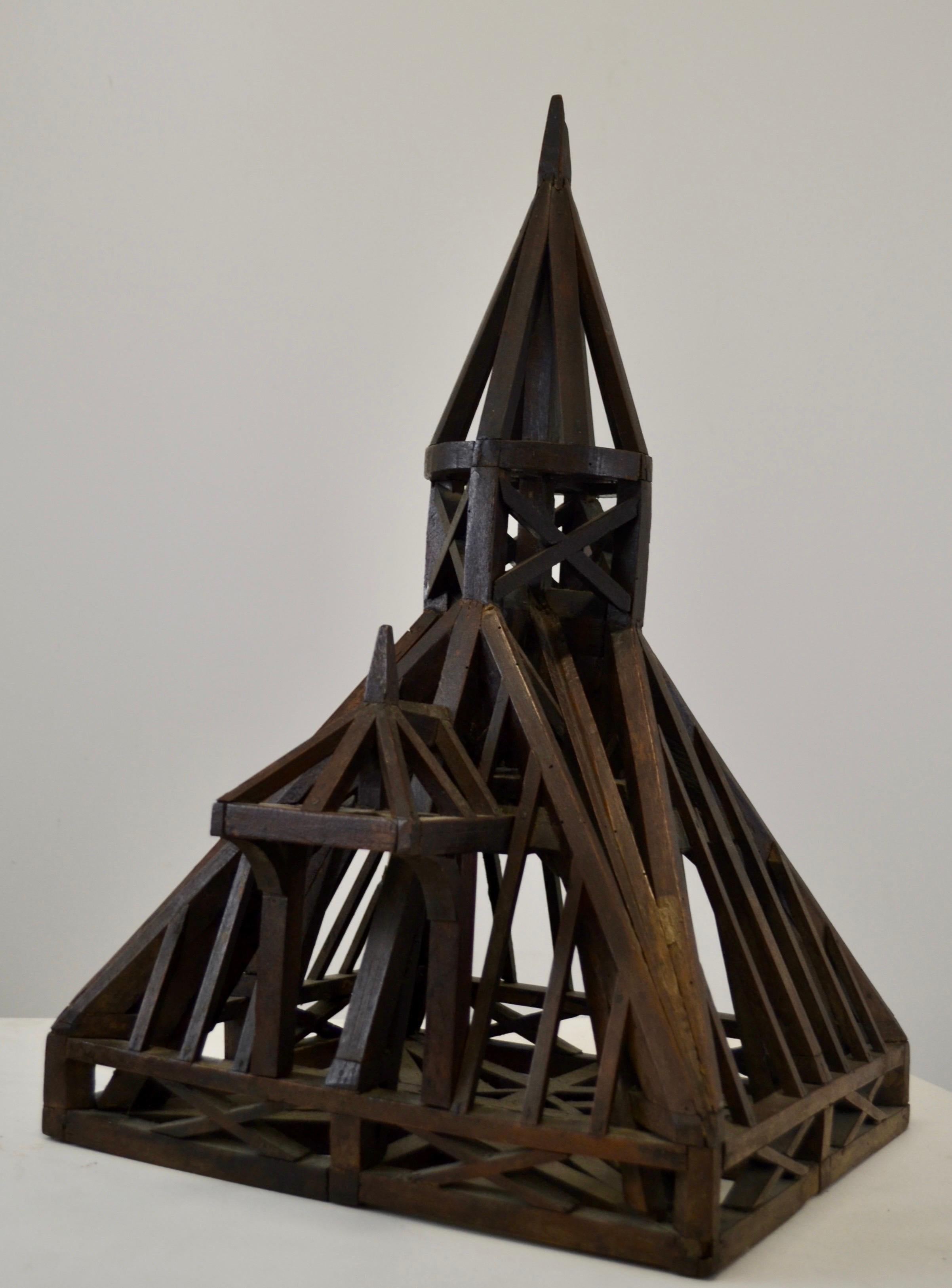 19th Century Piece De Maitrise, Architectural Model Roof For Sale 2