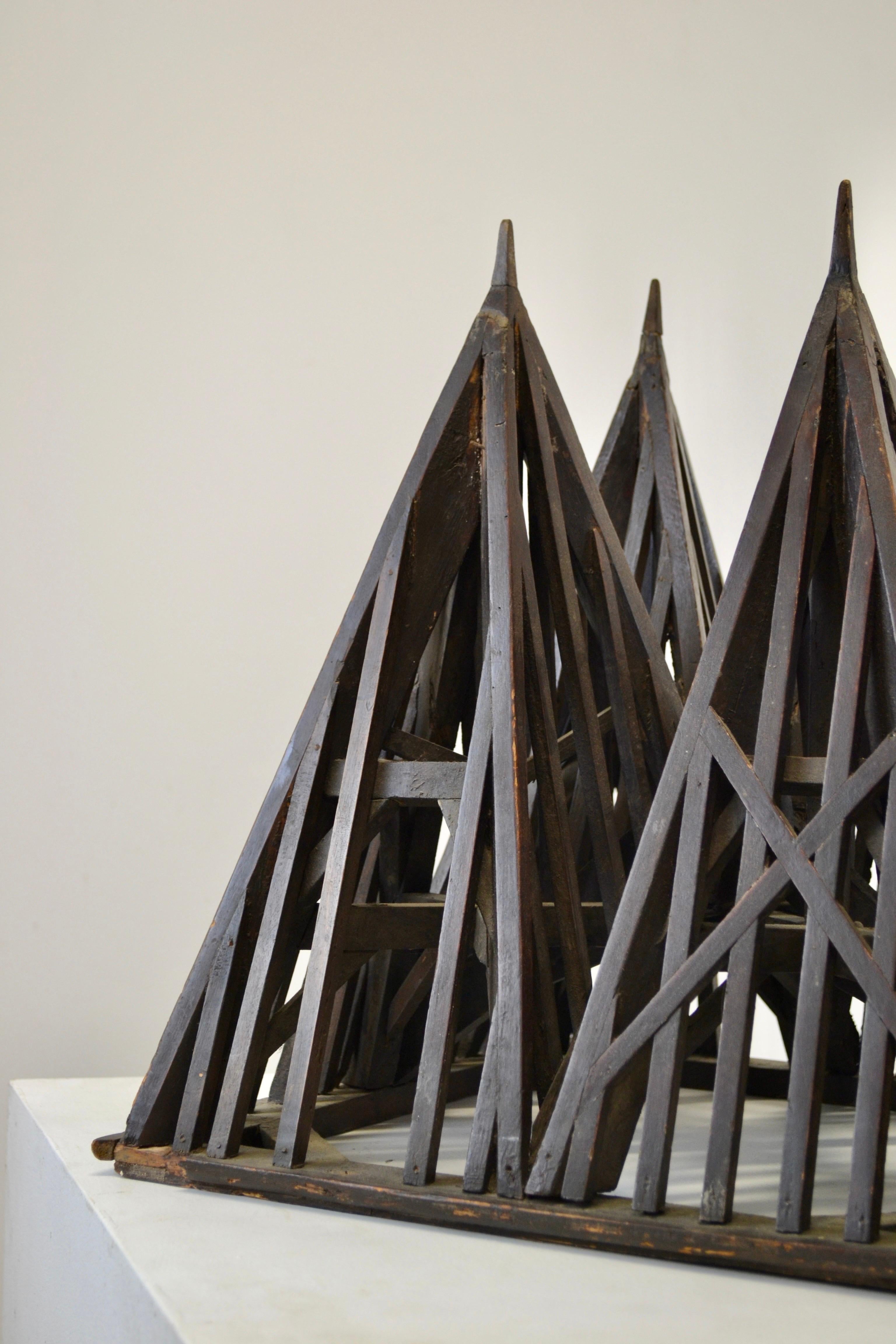 19th Century Piece De Maitrise, Architectural Model Roof - France For Sale 4