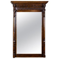 Antique 19th Century Pier Mirror in a Dark Frame