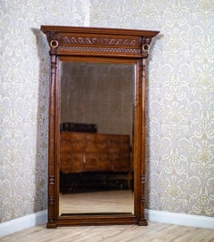 Pfeilerspiegel aus braunem Eichenholz im Renaissance-Revival-Stil aus dem 19. Jahrhundert