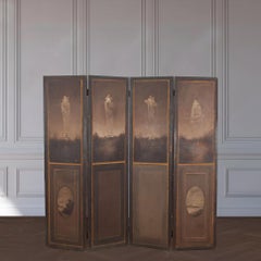 19th Century 'Pierrot' Four-Fold Screen