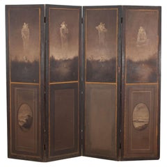 19th Century 'Pierrot' Four-Fold Screen