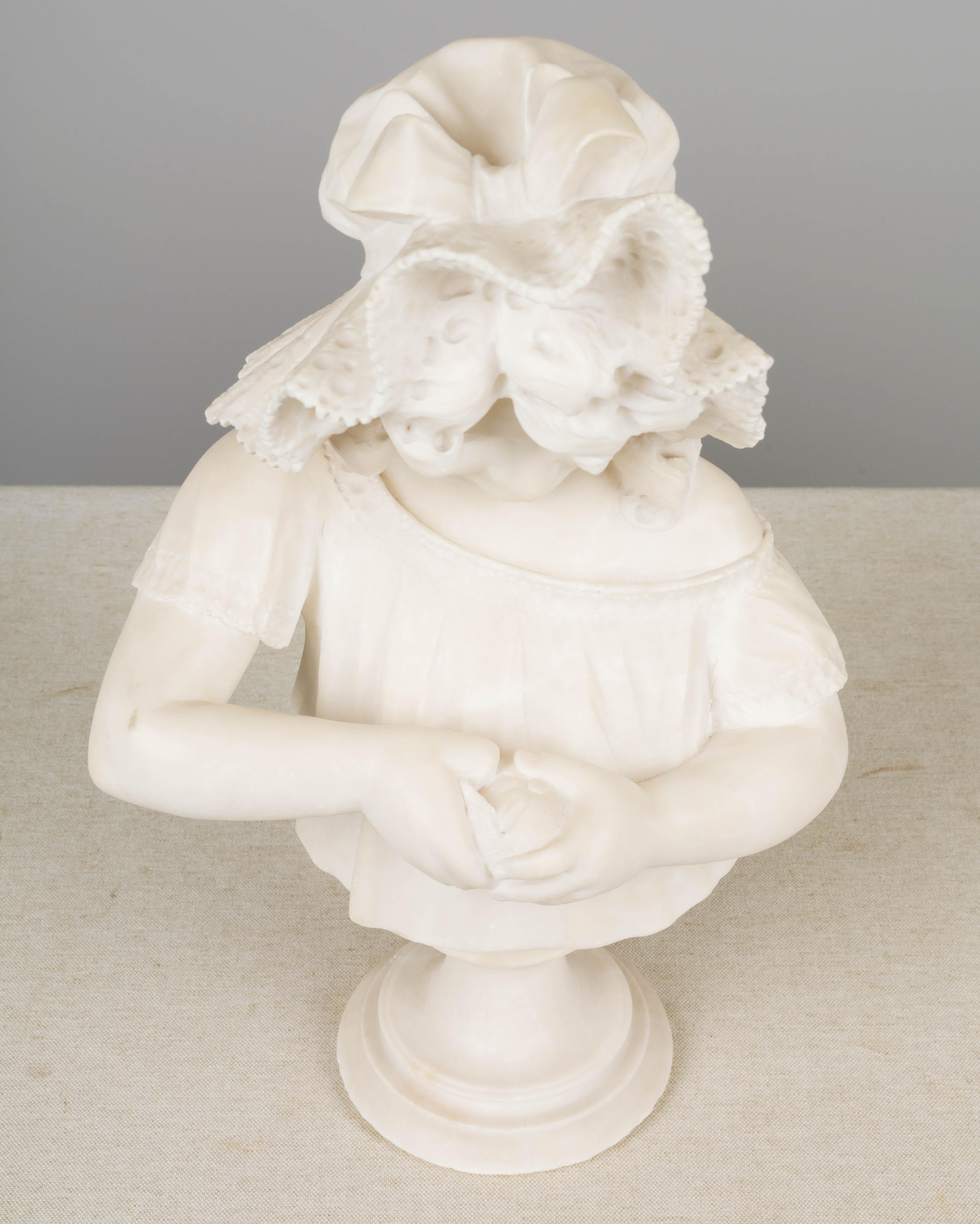 Pietro Giorgi Skulptur eines Mädchens beim Schälen einer Orange aus dem 19. im Angebot 2